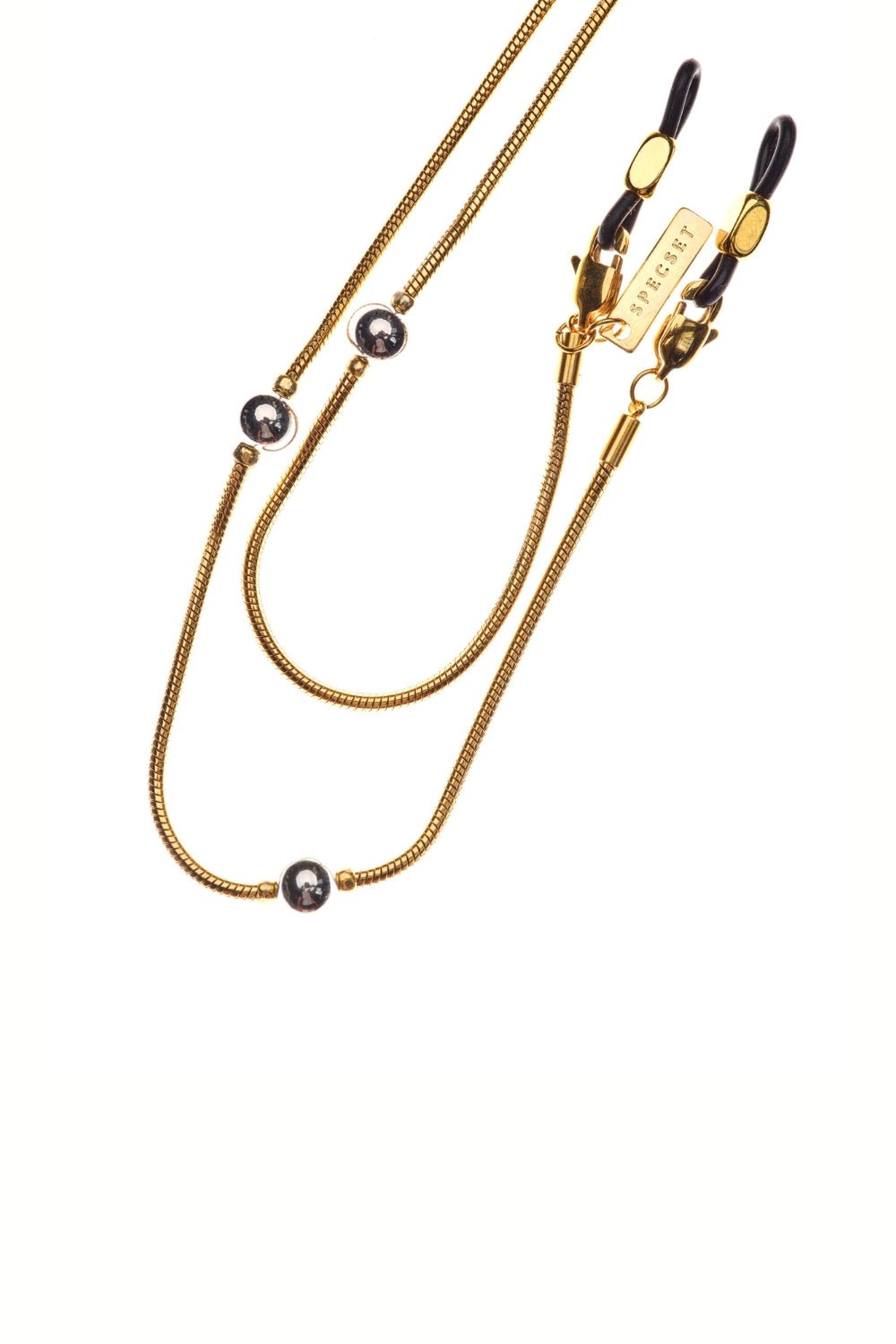 DOT SPOT - Snakeskin Beaded Eyewear Chain - Gold | SPECSET
