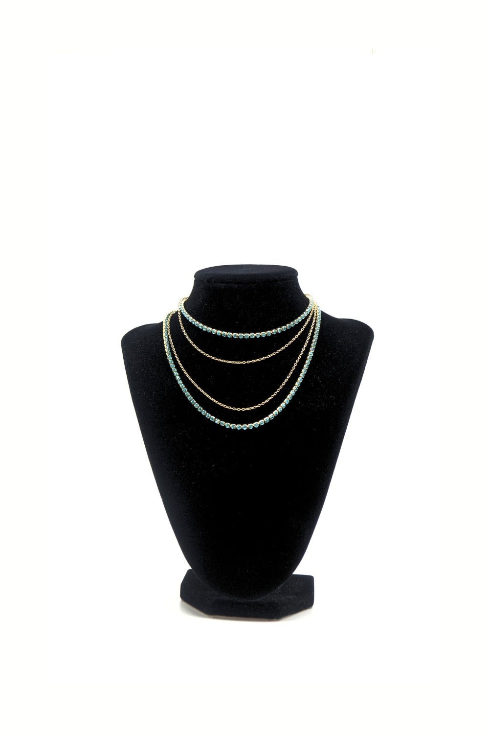 GLORIOUS GOLD - BLUE Zircon Crystals Eyewear Chain | SPECSET