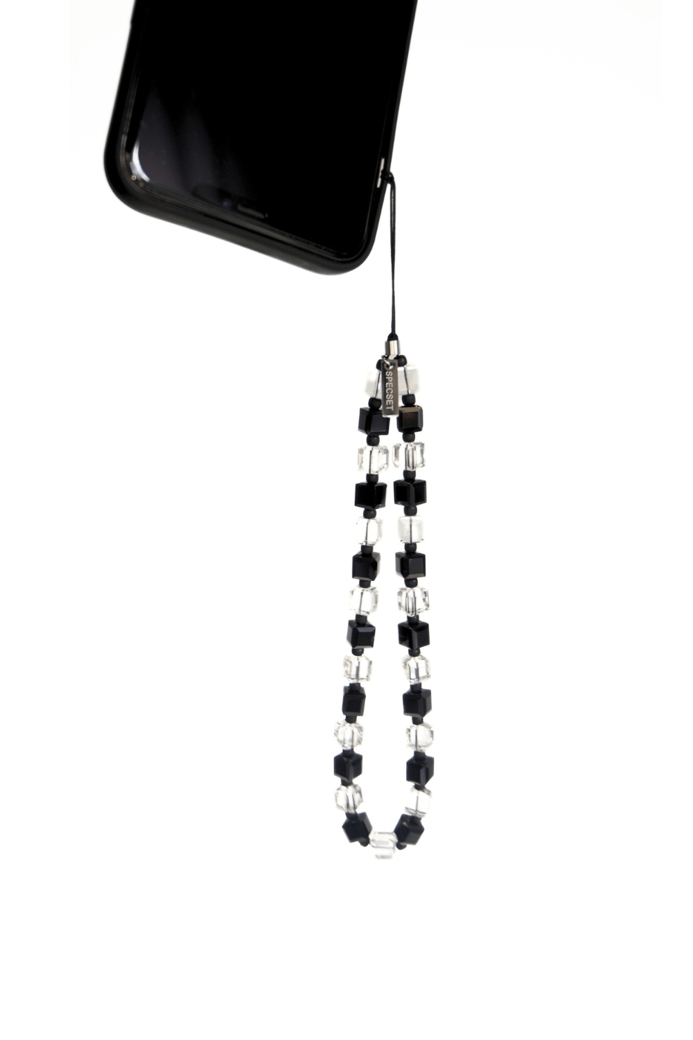 BLING BLING - CLEAR & BLACK Crystal Phone Strap | SPECSET