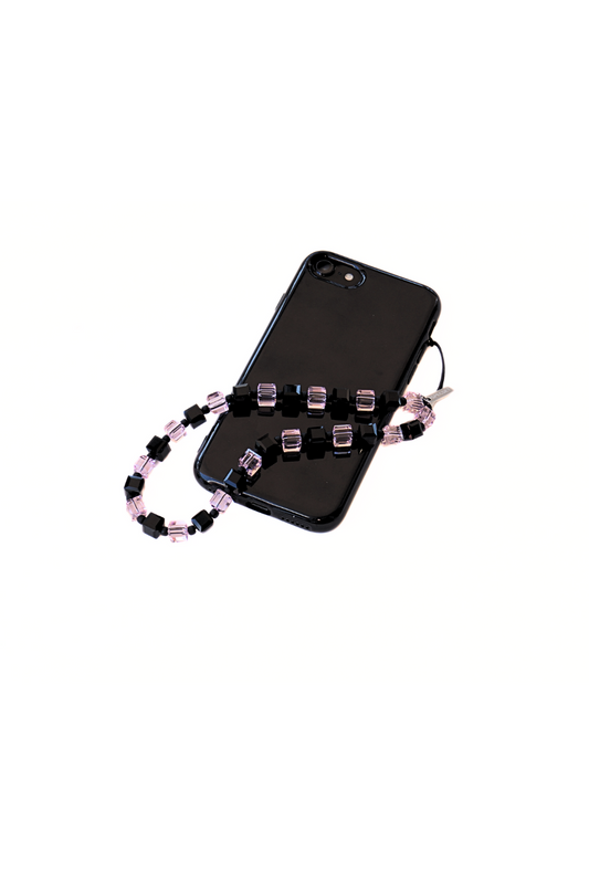 BLING BLING - PINK & BLACK Crystal Phone Strap | SPECSET