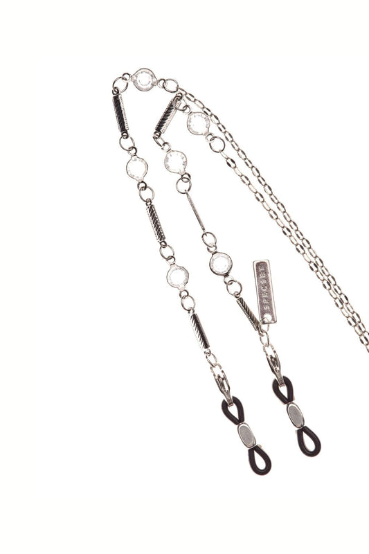 BLING THING - Dainty Eyewear Chain with Zircon Crystals - Silver | SPECSET