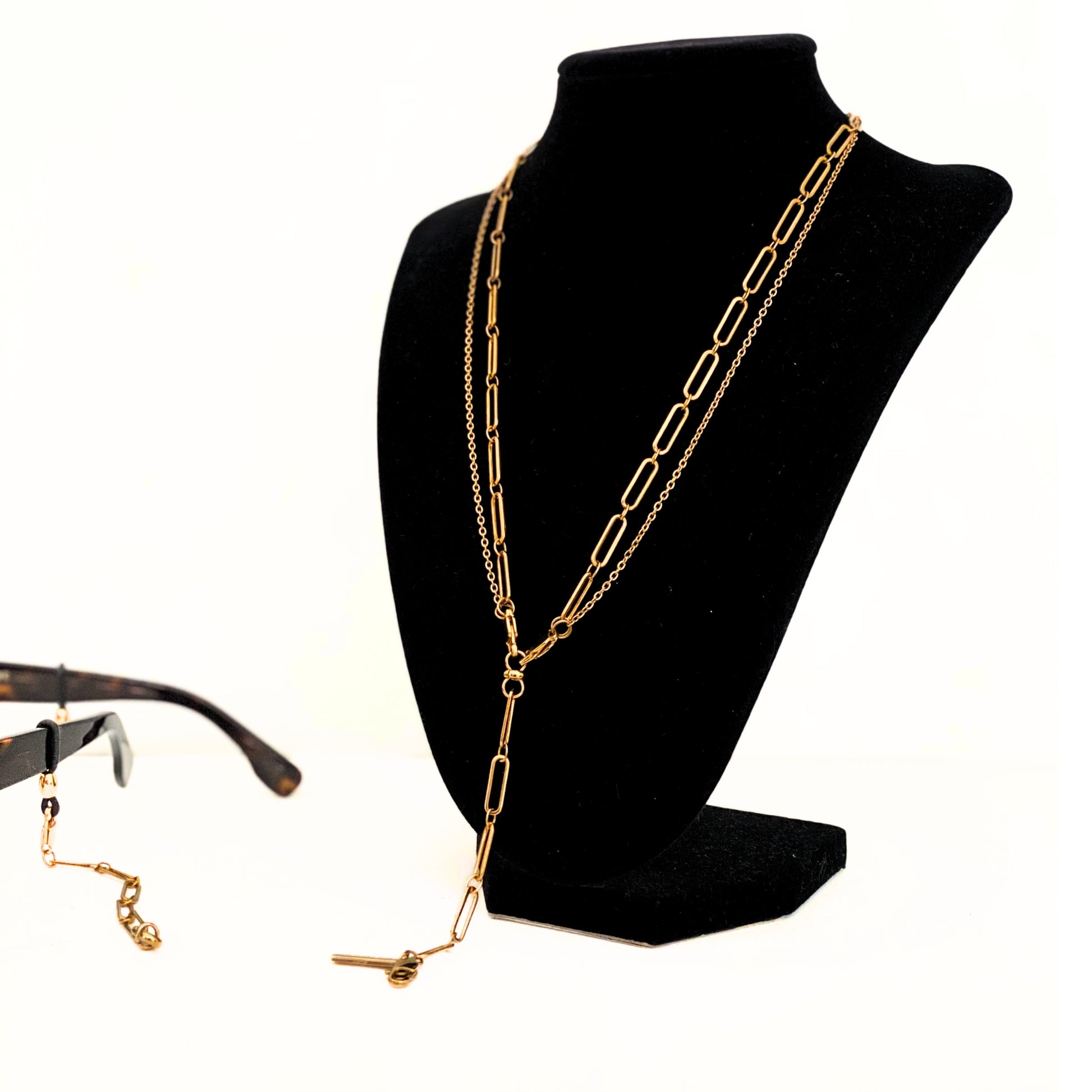 BLOW GUN - Convertible GOLD Eyewear Chain & Necklace | SPECSET