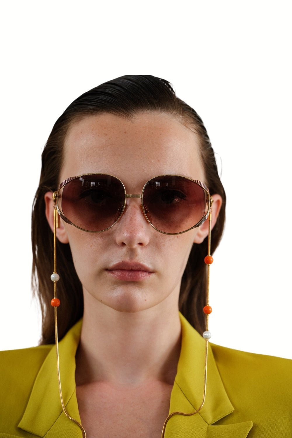 BUBBLE COUPLE - Snakeskin Beaded Glasses Chain - Gold | SPECSET