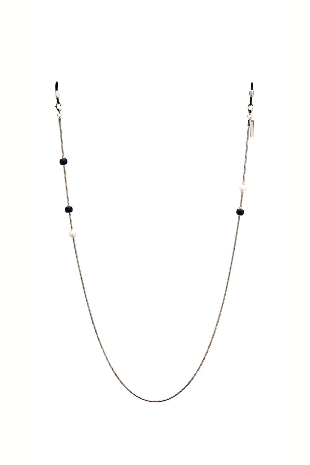 BUBBLE COUPLE - Snakeskin Beaded Glasses Chain - Silver | SPECSET