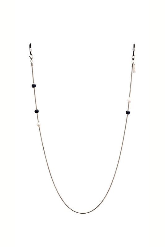 BUBBLE COUPLE - Snakeskin Beaded Glasses Chain - Silver | SPECSET