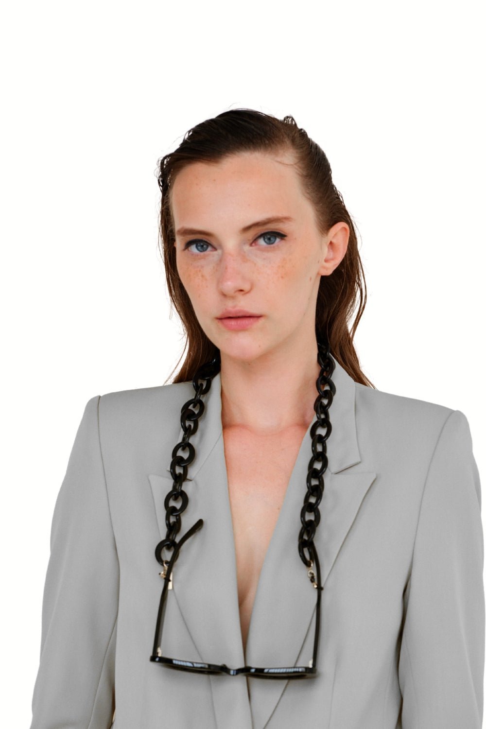 CHEEKY ROUNDY - Chunky BLACK Eyewear Chain | SPECSET