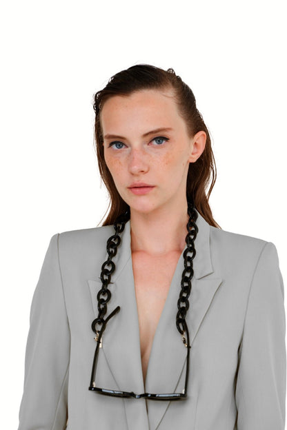 CHEEKY ROUNDY - Chunky BLACK Eyewear Chain | SPECSET