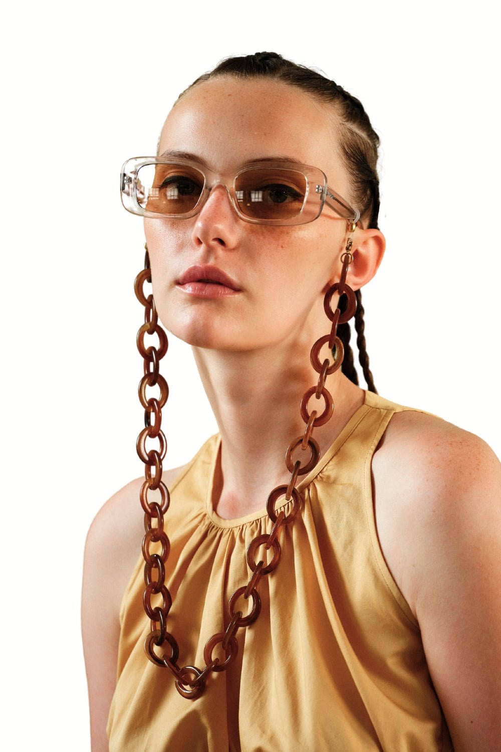 CHEEKY ROUNDY - Chunky COFFEE Eyewear Chain | SPECSET