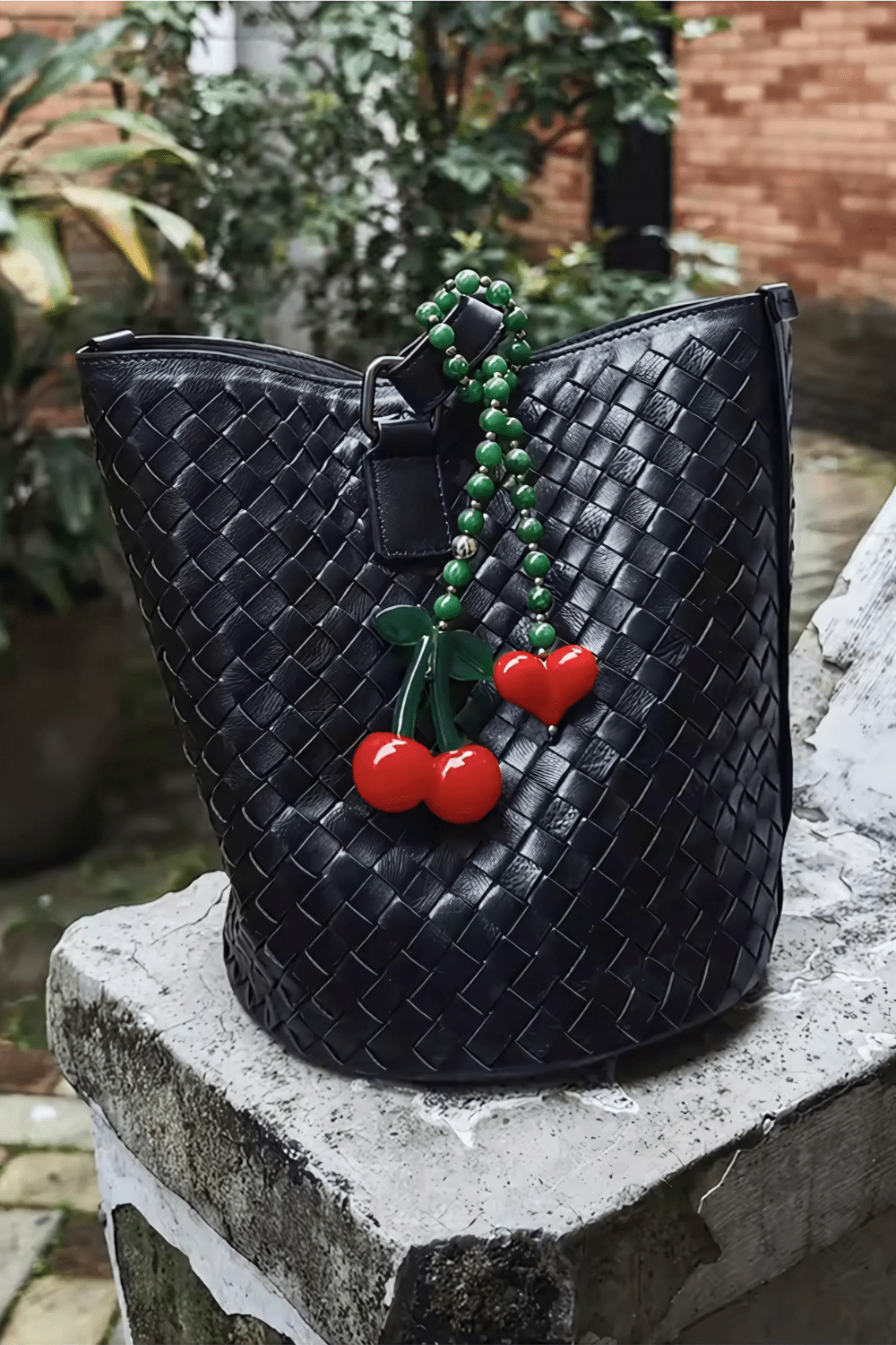 CHERRIE Bag Charm Black