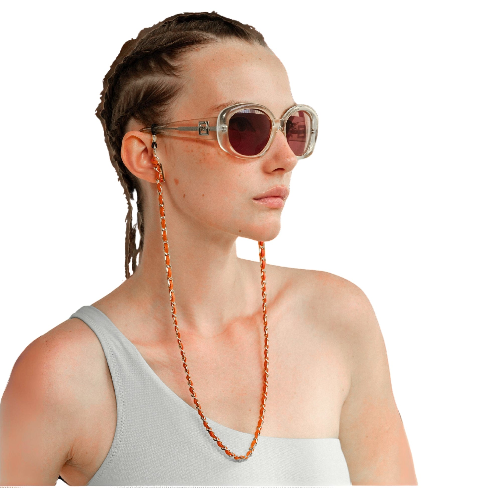 CLASSIC.C -SILVER ORANGE Designer Eyewear Chain | SPECSET