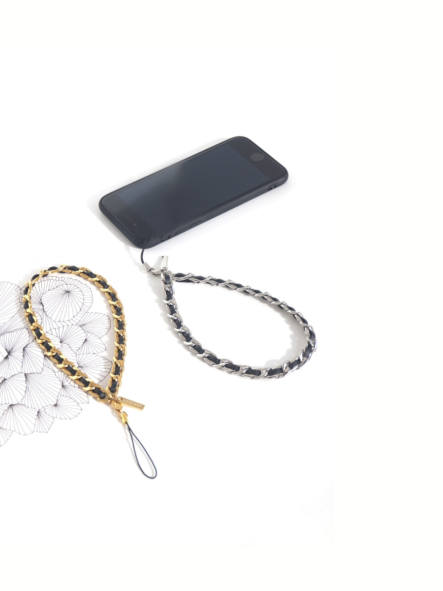 CLASSY'C - BLACK Wrist Phone Chain with Silver or Gold | SPECSET