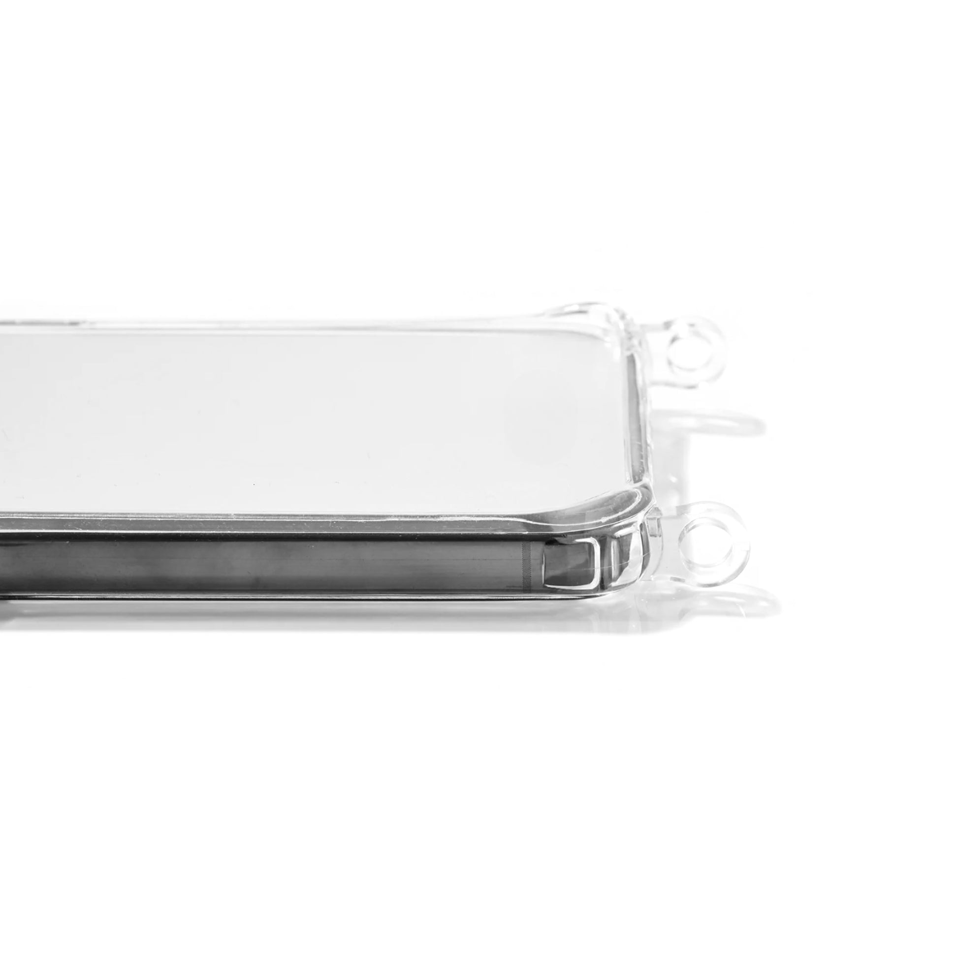 A close-up of a clear silicon protective case with grips, shown on a plain white background.