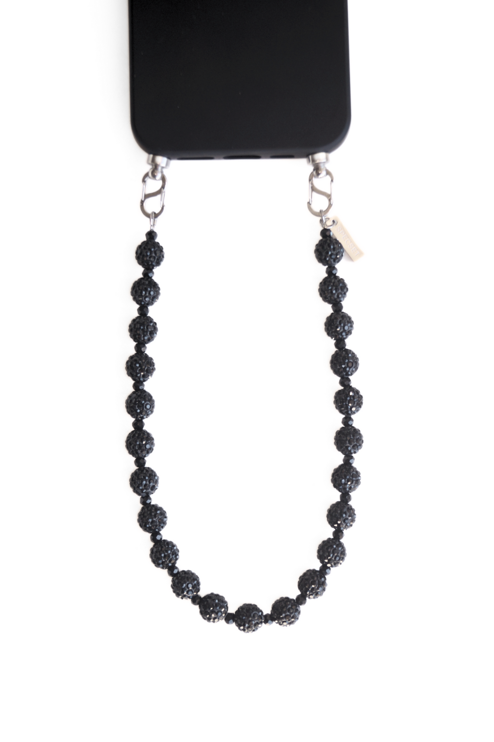 DISCO BALL - BLACK Rhinestone Crystal Phone Strap | SPECSET