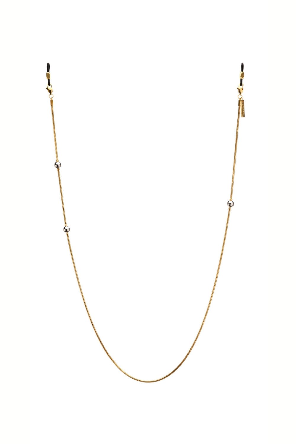 DOT SPOT - Snakeskin Beaded Eyewear Chain - Gold | SPECSET