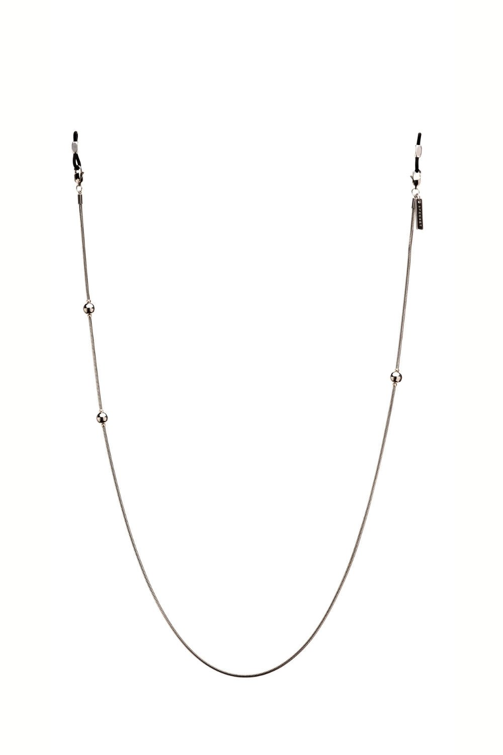 DOT SPOT - Snakeskin Beaded Eyewear Chain - Silver | SPECSET
