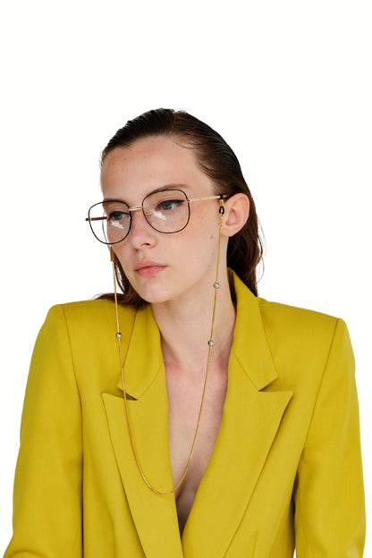 DOT SPOT - Snakeskin Beaded Eyewear Chain - Gold | SPECSET