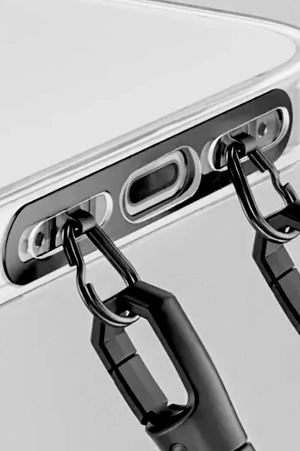 Close-up of a car's power outlet and USB port on a white background