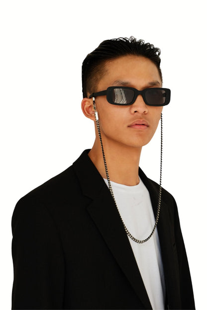 FLATTEN Unisex Flat Curb Eyewear Chain - Gunmetal | SPECSET