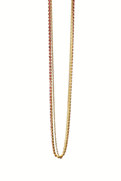 GLORIOUS GOLD - PINK Zircon Crystals Eyewear Chain | SPECSET
