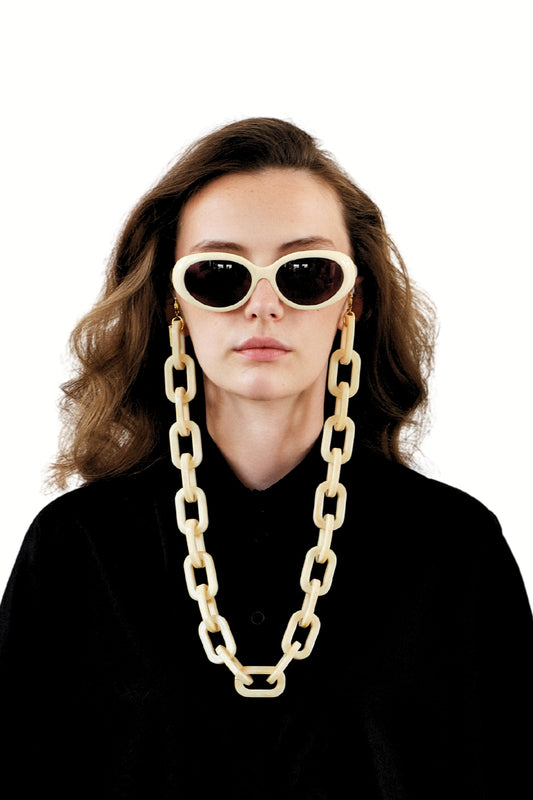 GREAT MATE - CREAM Oversized Eyewear Chain | SPECSET