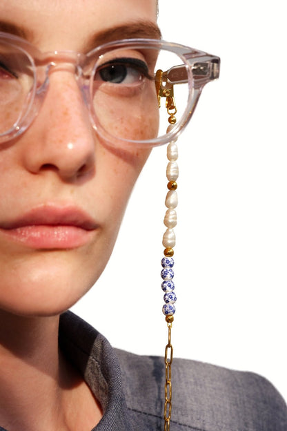 GREEK PEEK - Freshwater Pearls GOLD Eyewear Chain  | SPECSET