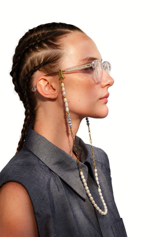 GREEK PEEK - Freshwater Pearls GOLD Eyewear Chain | SPECSET