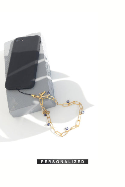 KEEP AN EYE - GOLD Personalized Wrist Phone Chain | SPECSET