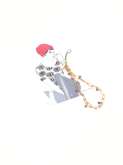KEEP AN EYE - GOLD Personalized Phone Chain | SPECSET