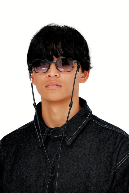 KNOTTY - BLACK Men's Leather Eyewear Strap | SPECSET