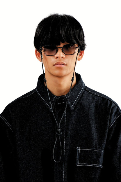 KNOTTY - BLACK Men's Leather Eyewear Strap | SPECSET