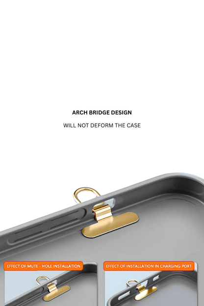 Phone case with arch bridge design feature on a white background