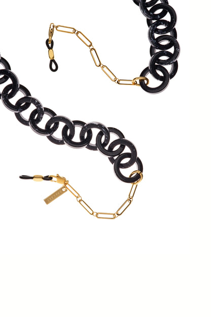 RING LIKE - GOLD BLACK Eyewear Chain | SPECSET