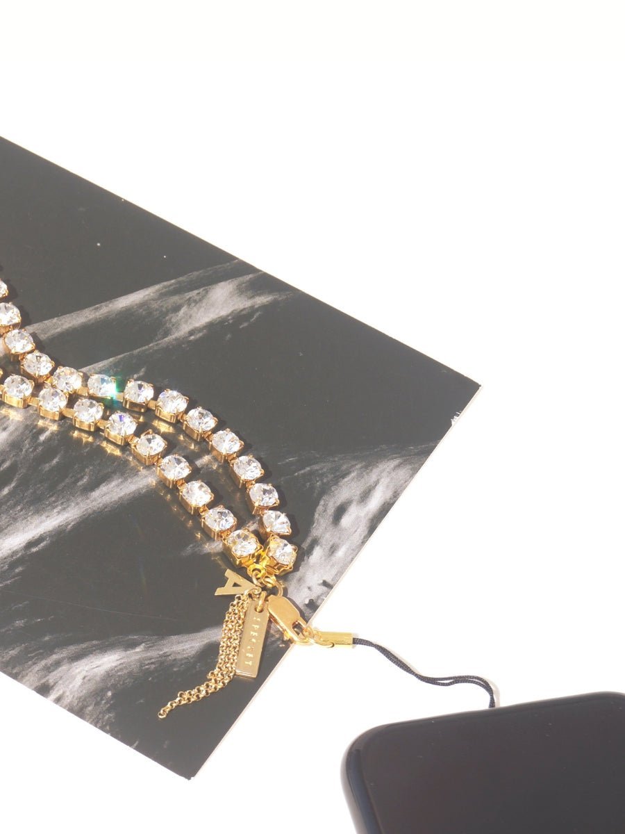 SHINY - GOLD Crystals Personalized Wrist Phone Chain | SPECSET