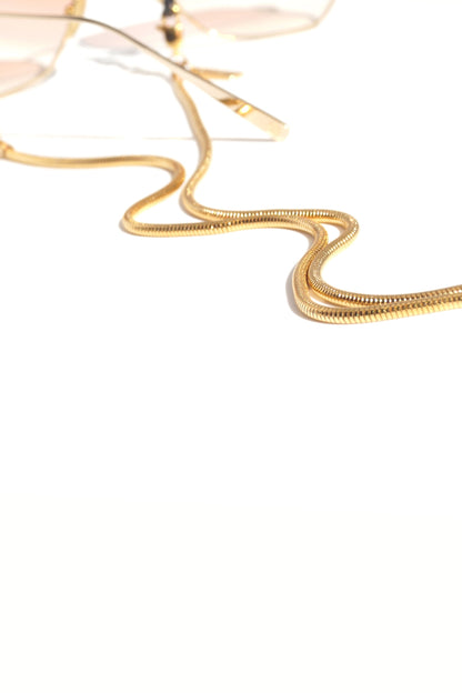 SNAKY - Fine Snakeskin Eyewear Chain - Gold | SPECSET