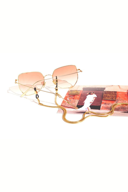 SNAKY - Fine Snakeskin Eyewear Chain - Gold | SPECSET