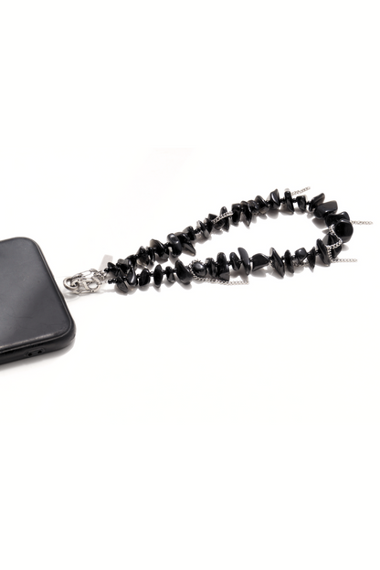 SOLID ROCK - BLACK Gemstones Phone Strap | SPECSET