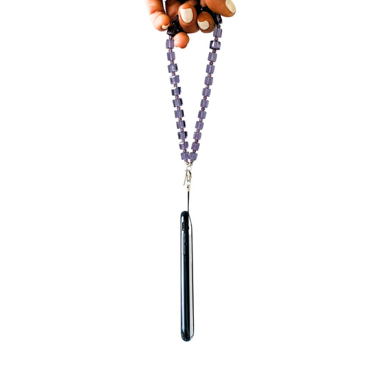 SPARKLY - AMETHYST Crystal Wrist Phone Strap | SPECSET