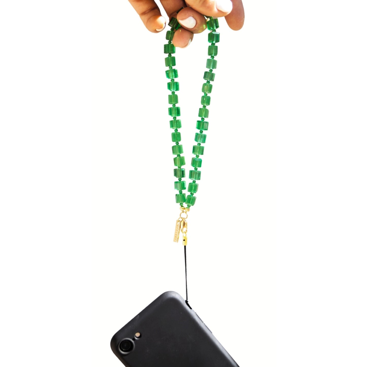 SPARKLY - GREEN Crystal Wrist Phone Strap | SPECSET