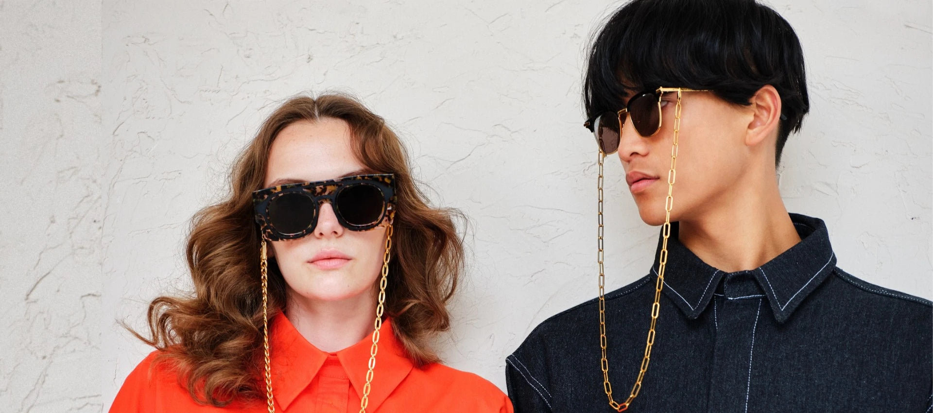 Editorial campaign image featuring luxury eyewear chains by SPECSET