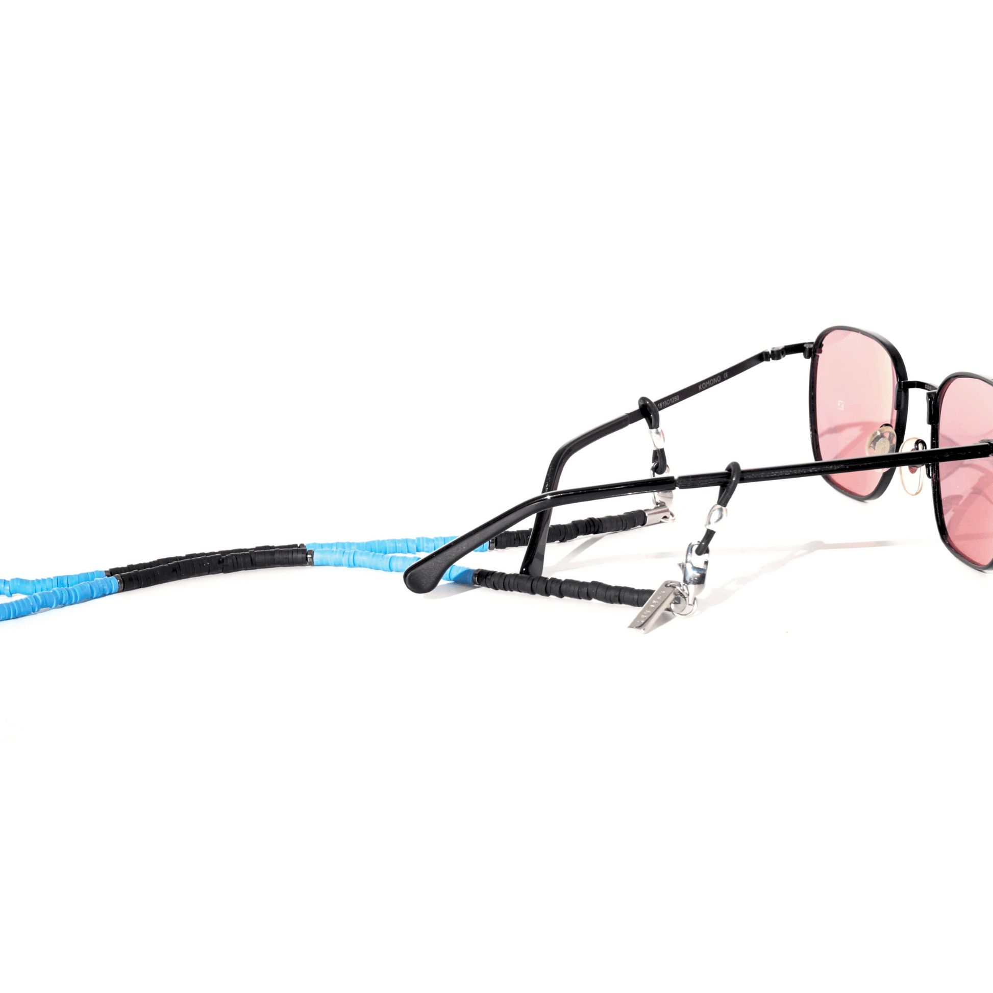 STRIPY - BLACK & BLUE Beaded Eyewear Strap | SPECSET