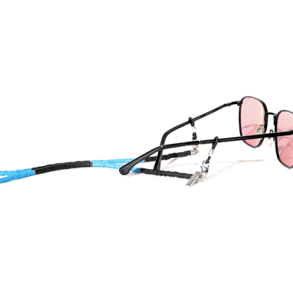STRIPY - BLACK & BLUE Beaded Eyewear Strap | SPECSET