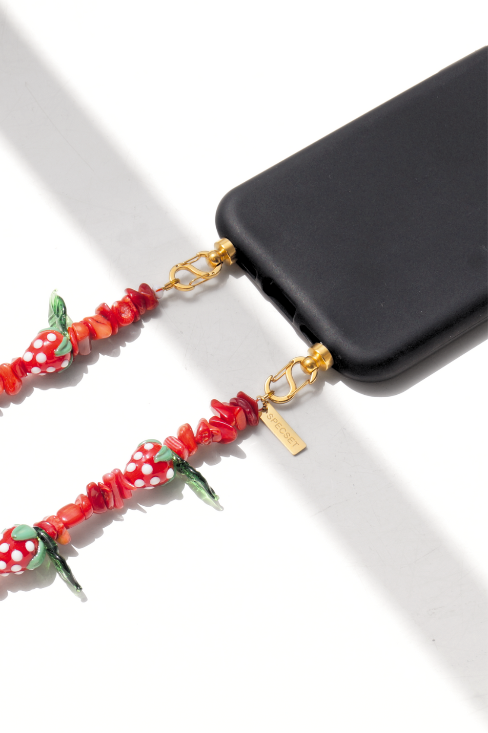 VERY STRAWBERRY - Wristlet Beaded Phone Strap | SPECSET