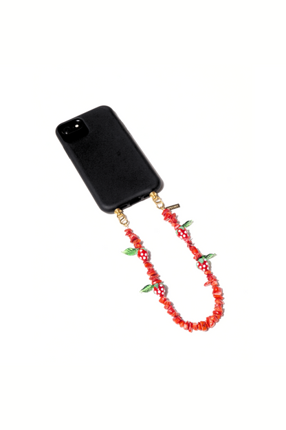 VERY STRAWBERRY - Wristlet Beaded Phone Strap | SPECSET